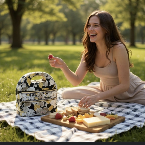 Vera Bradley Handbags - Vera Bradley Retired Dogwood Flowered Quilted Lunch Bag